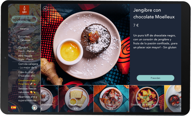 Menú en tableta - TastyCloud